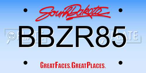 BBZR85 South Dakota License Plate