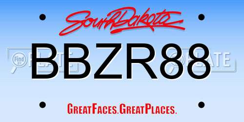 BBZR88 South Dakota License Plate