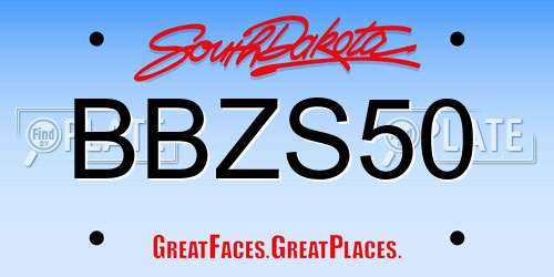 BBZS50 South Dakota License Plate
