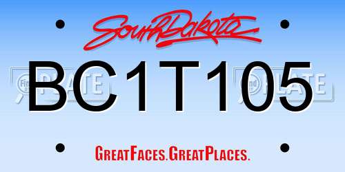 BC1T105 South Dakota License Plate