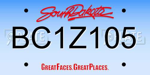 BC1Z105 South Dakota License Plate