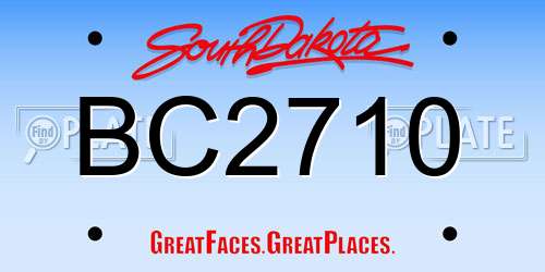 BC2710 South Dakota License Plate