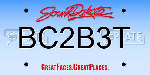 BC2B3T South Dakota License Plate