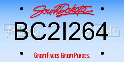BC2I264 South Dakota License Plate