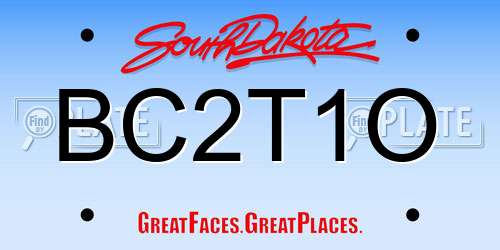 BC2T1O South Dakota License Plate