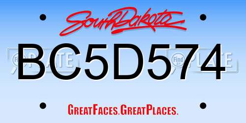 BC5D574 South Dakota License Plate