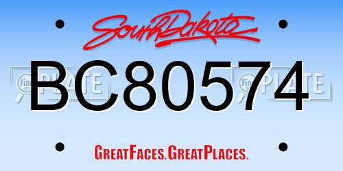 BC80574 South Dakota License Plate