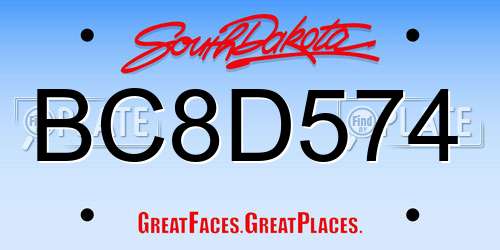 BC8D574 South Dakota License Plate