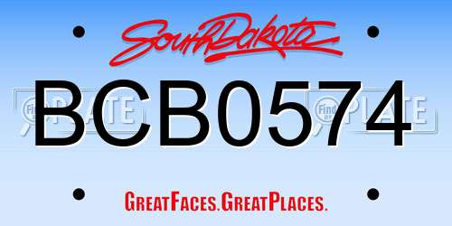 BCB0574 South Dakota License Plate