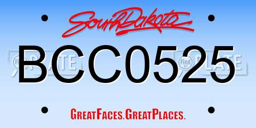 BCC0525 South Dakota License Plate