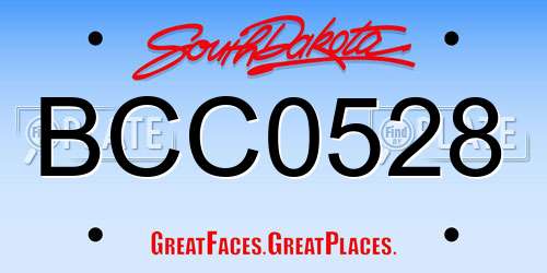 BCC0528 South Dakota License Plate