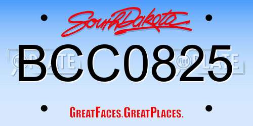 BCC0825 South Dakota License Plate