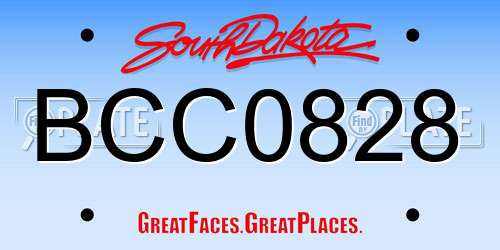 BCC0828 South Dakota License Plate