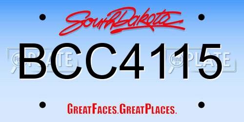 BCC4115 South Dakota License Plate