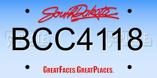 BCC4118 South Dakota License Plate