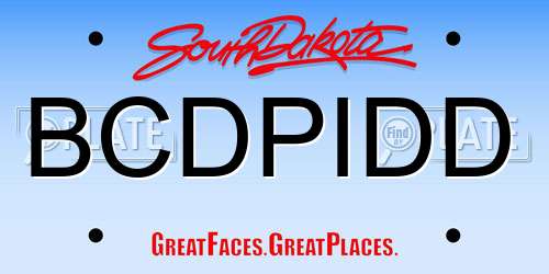BCDPIDD South Dakota License Plate