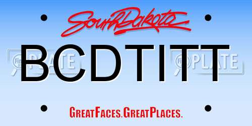 BCDTITT South Dakota License Plate