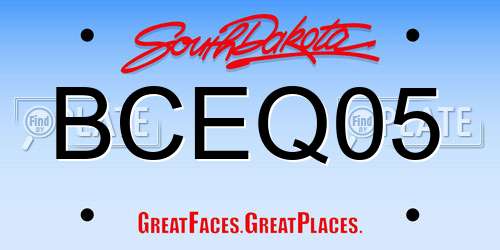 BCEQ05 South Dakota License Plate