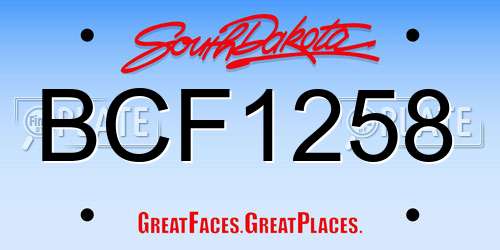 BCF1258 South Dakota License Plate
