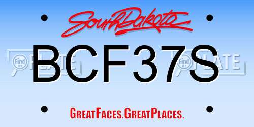 BCF37S South Dakota License Plate