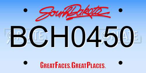 BCH0450 South Dakota License Plate