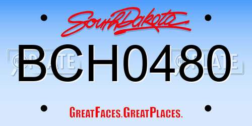 BCH0480 South Dakota License Plate