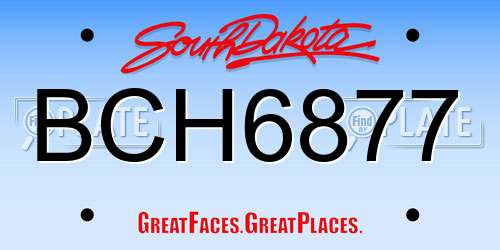 BCH6877 South Dakota License Plate