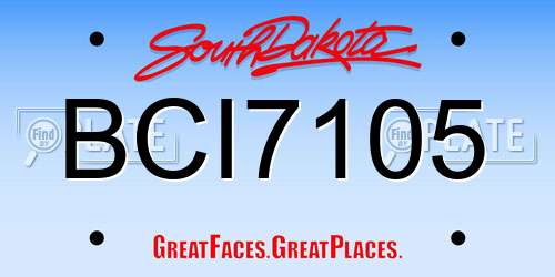 BCI7105 South Dakota License Plate