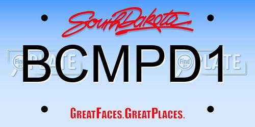 BCMPD1 South Dakota License Plate