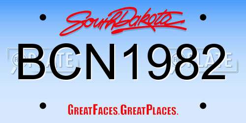 BCN1982 South Dakota License Plate