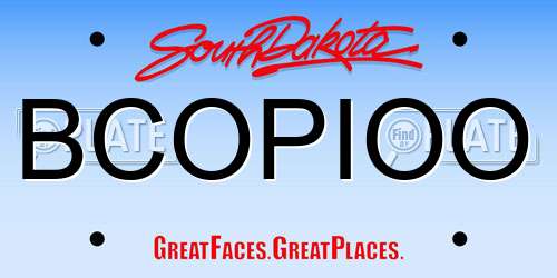 BCOPIOO South Dakota License Plate