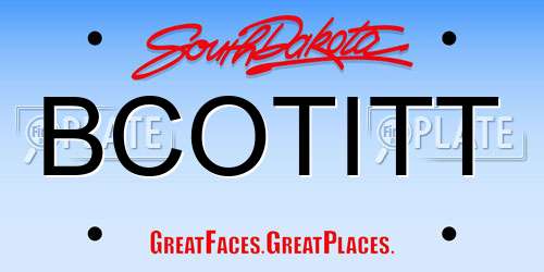 BCOTITT South Dakota License Plate