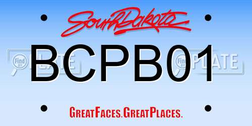 BCPB01 South Dakota License Plate