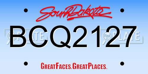 BCQ2127 South Dakota License Plate