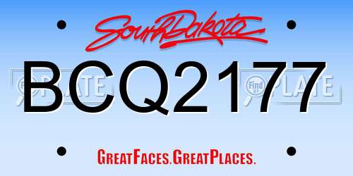 BCQ2177 South Dakota License Plate