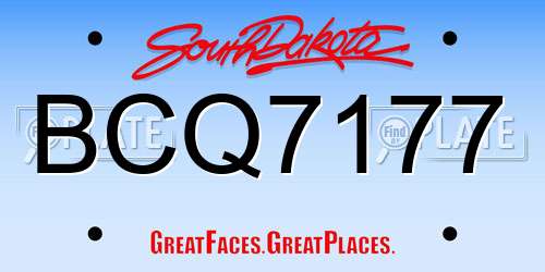 BCQ7177 South Dakota License Plate
