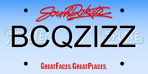 BCQZIZZ South Dakota License Plate