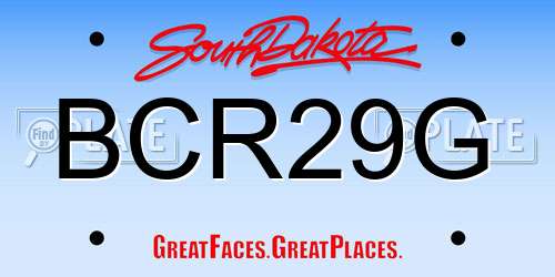 BCR29G South Dakota License Plate