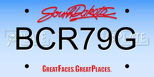 BCR79G South Dakota License Plate