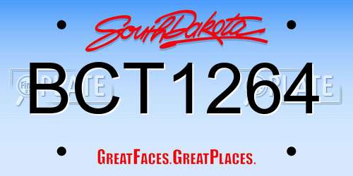 BCT1264 South Dakota License Plate