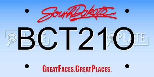 BCT21O South Dakota License Plate
