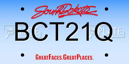 BCT21Q South Dakota License Plate