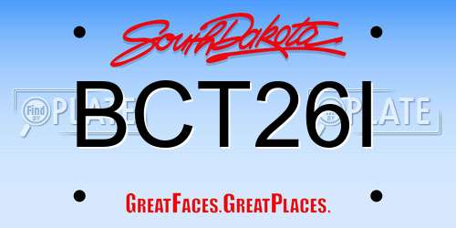 BCT26I South Dakota License Plate