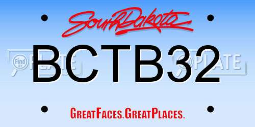BCTB32 South Dakota License Plate