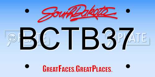 BCTB37 South Dakota License Plate