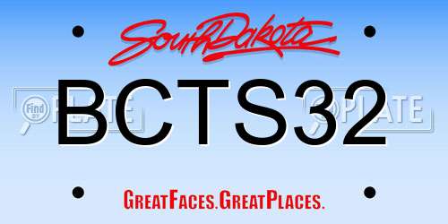 BCTS32 South Dakota License Plate