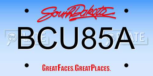 BCU85A South Dakota License Plate