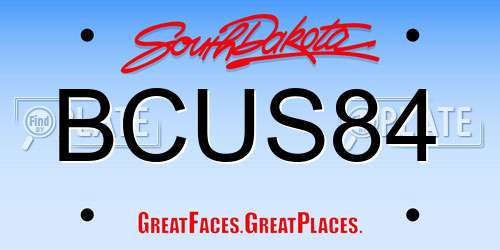 BCUS84 South Dakota License Plate