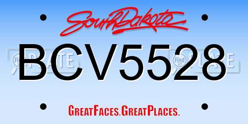 BCV5528 South Dakota License Plate