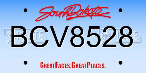 BCV8528 South Dakota License Plate